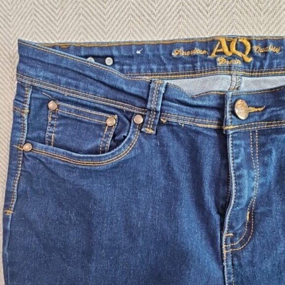 American Quality Denim Jeans Women's 16 Tall (W36xL30) Dark Wash Stretch Tapered - Picture 10 of 16